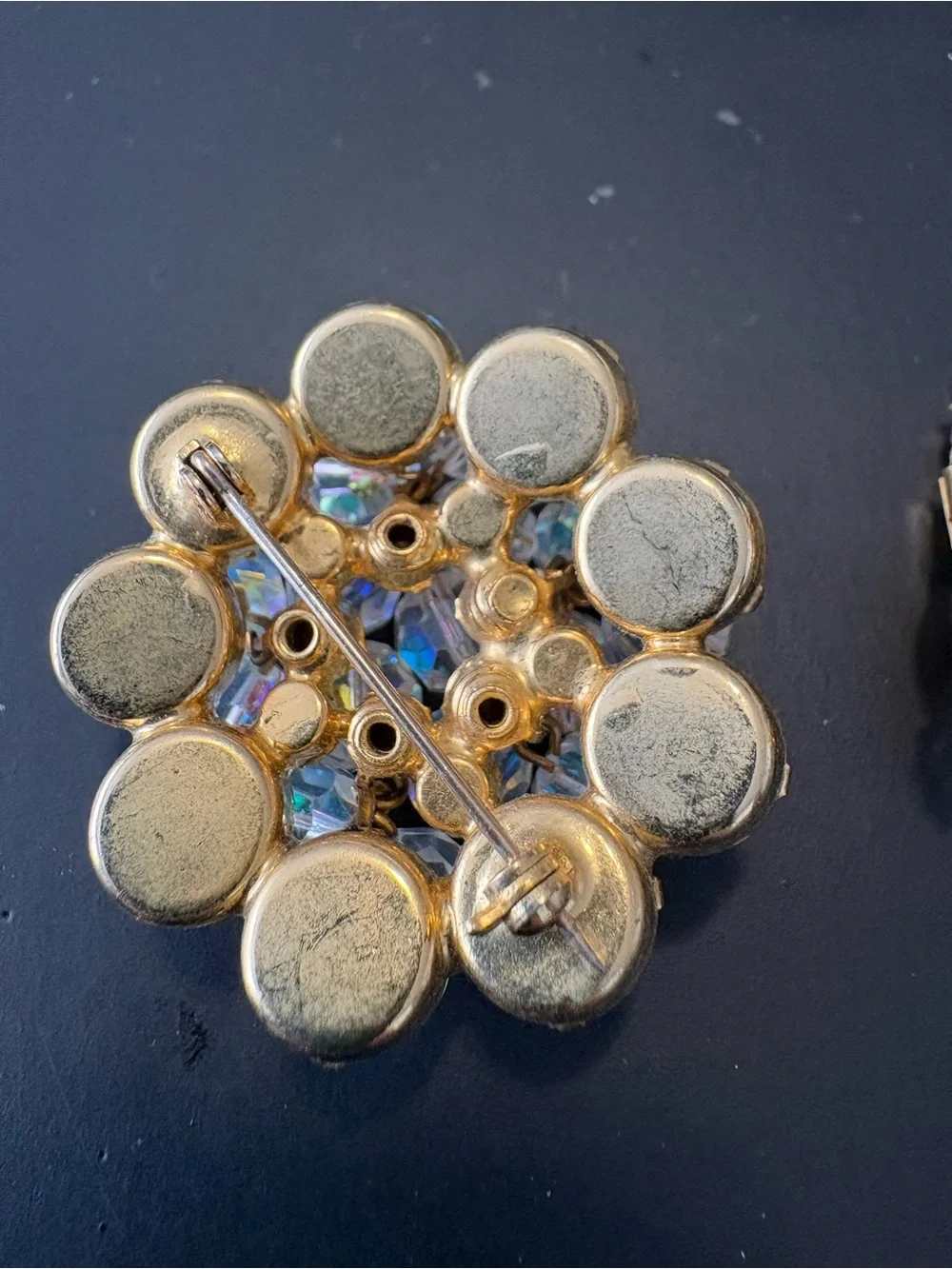 Vintage AB Crystal Brooch and Earrings Juliana D & E
